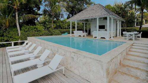 Pool house pavilion beside the pool